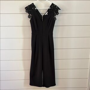 Speechless Black Cropped Lace Jumpsuit